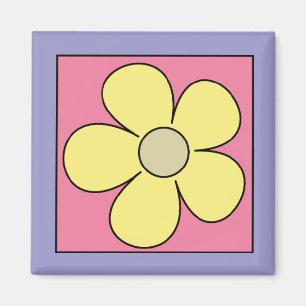 Magnet för blommatecknadkyl