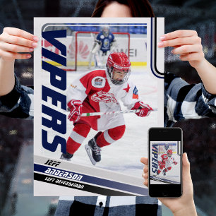 Magnet för Blue Ice Hockey Trading Card Poster