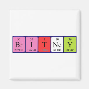 Magnet för Britney periodisk bordnamn