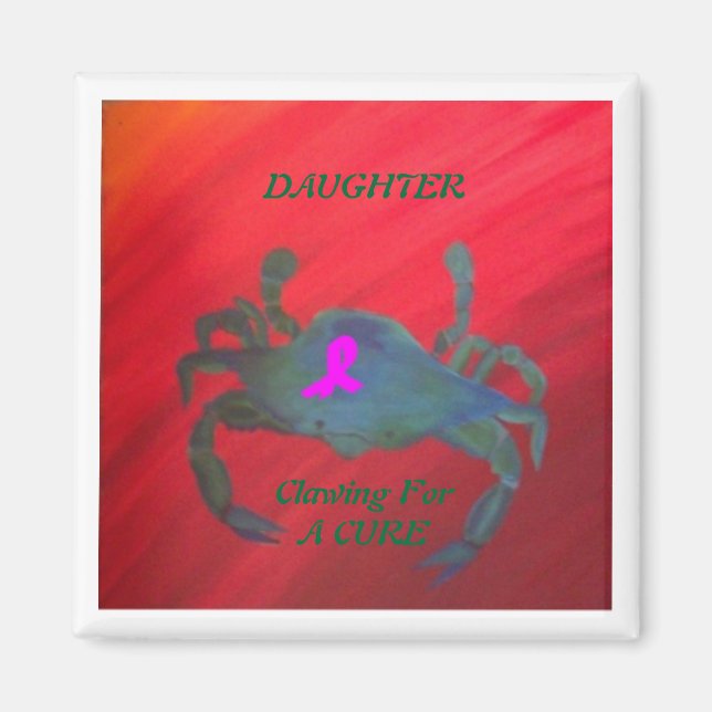 Magnet för bröstcancermedvetande Crab Magnet (Framsidan)