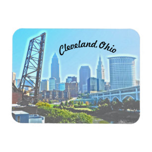 Magnet för Cleveland morgon (krökt text)