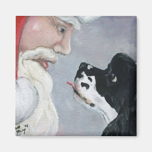 Magnet för cockerspanielspaniel- och Santa