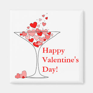 Magnet för coctail för valentines dayhjärtakär