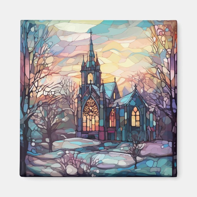 Magnet för fastsatt glaskyrka (Framsidan)