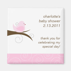 Magnet för favör för baby shower för Swirly f