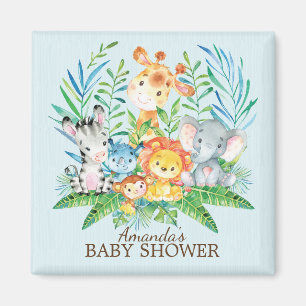 Magnet för favör för Safaridjungelbaby shower