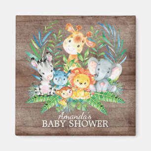 Magnet för favör för Safaridjungelbaby shower
