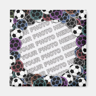 Magnet för foto för fotbollbollCollage