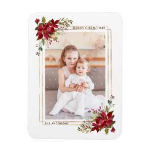 Magnet för foto för julstjärnajulhelgdag