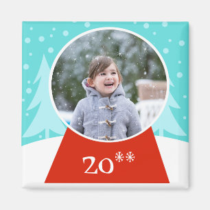 Magnet för foto för snöjordklothelgdag