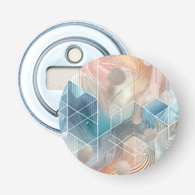 Magnet för geometrisk Abstrakt - modern design Flasköppnare (Framsidan)