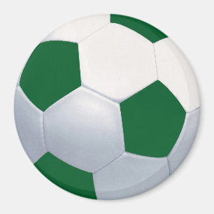 Magnet för grönt- & vitfotbollboll