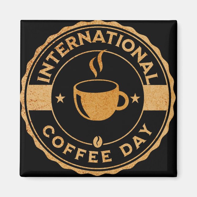 Magnet för internationell kaffedagenstecken (Framsidan)