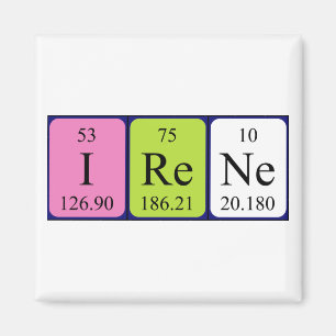 Magnet för Irene periodisk bordnamn