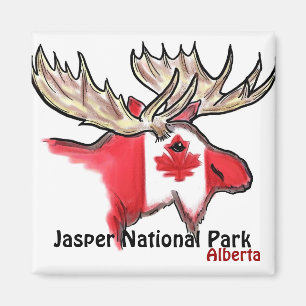 Magnet för JaspernationalparkAlberta Kanada älg