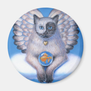 Magnet för kattängel"kattunge Yin Yang" runda