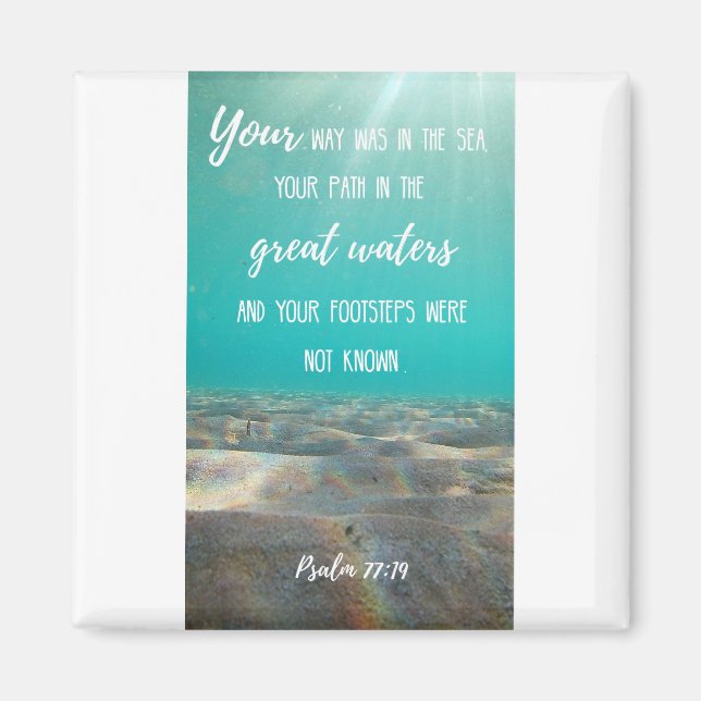 Magnet för kvadratisk kvadrat - Vatten, antikt, 1 (Framsidan)