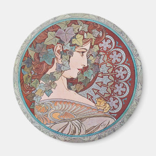 Magnet för kyl för Alphonse Mucha murgrönaart