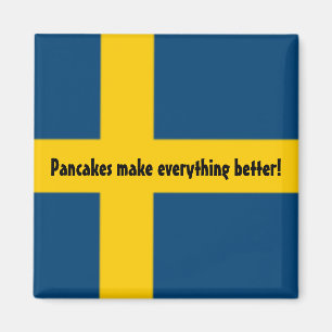 Magnet för kyl för svenskflaggatema - pannkakor