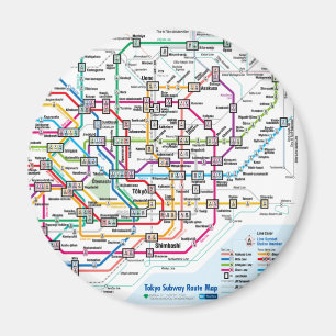 Magnet för kyl för Tokyo tunnelbanankarta