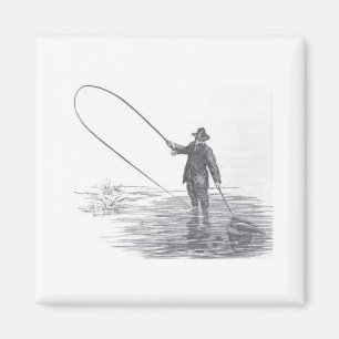 Magnet för kylskåp för vintageflygfiskekonst