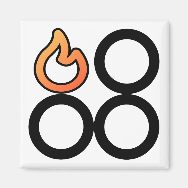 Magnet för lagerplatta baktill Lämnat brännarkontr (Framsidan)