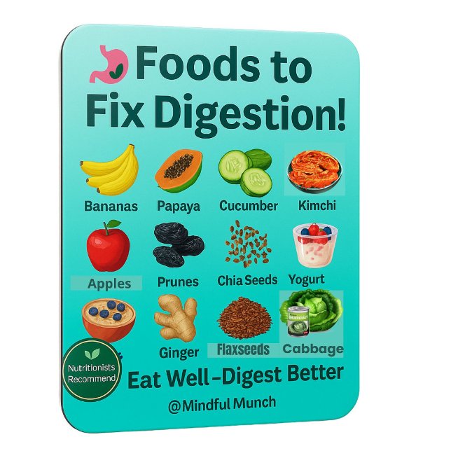 🌿Magnet för matsmältningshälsa för kylskåp  Magnet (Keep your gut happy—this magnet features top foods that support digestion and reduce bloating.)