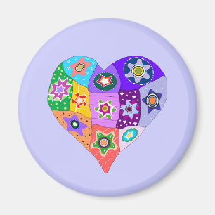 Magnet för Millefiori täckehjärta