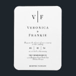 Magnet för minimalistisk bröllopsinbjudan<br><div class="desc">Elegantens enkla utformning med monogram. Perfekt som magnet!</div>