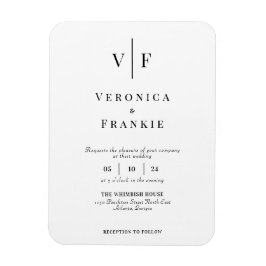 Magnet för minimalistisk bröllopsinbjudan