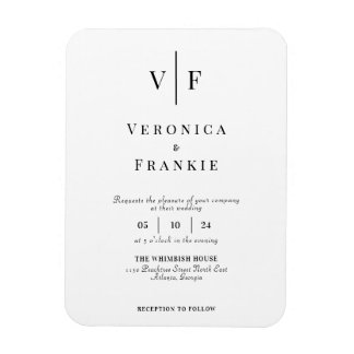 Magnet för minimalistisk bröllopsinbjudan