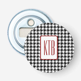 Magnet för Monogram Houndstooth 2,25-in-knapp Flasköppnare