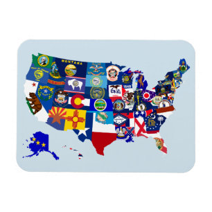 Magnet för mosaik för amerikankartastatsflaggor