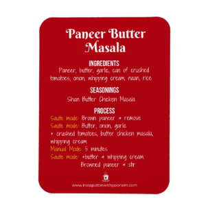 Magnet för Paneer smörMasala recept för