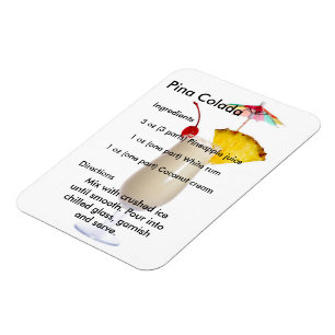 Magnet för Pina Colada drinkrecept