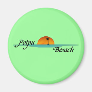 Magnet för Poipu strandsolnedgång