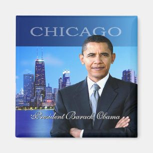 Magnet för presidentObama Chicago horisont
