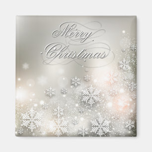 Magnet för Snowflake för julhelgdag elegant