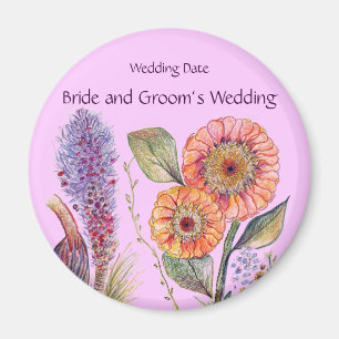 Magnet för souvenir för blommabukettbröllop