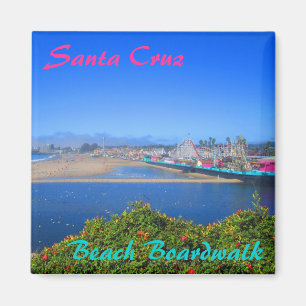 Magnet för souvenir för Santa Cruz strandBoardwa