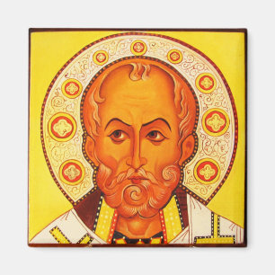 Magnet för St Nicholas ortodox Byzantinesymbol
