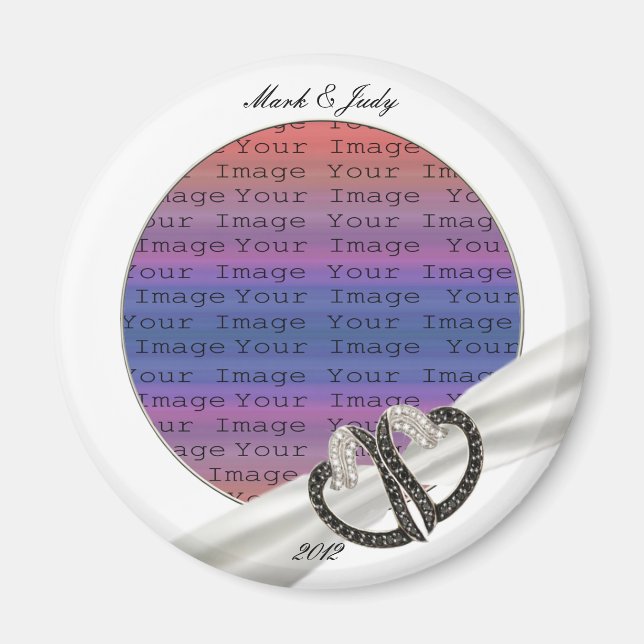 Magnet för svart och vit romb (Framsidan)