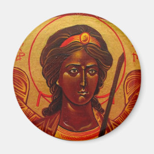 Magnet för symbol för St Michael ärkeängel ort