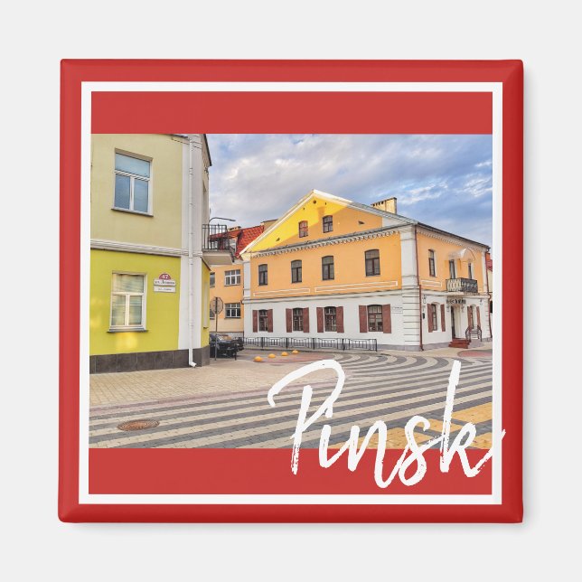 Magnet för Town Architecture i Vitryssland Pinsk (Framsidan)