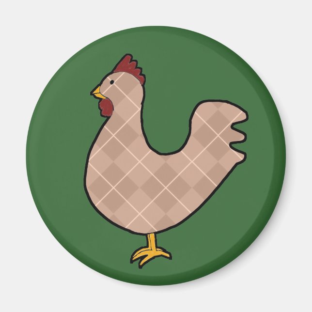 Magnet för tupp Argyle för Folk konst (Framsidan)