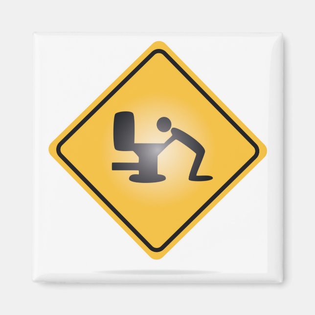 Magnet för varningsskylt för gult (Framsidan)