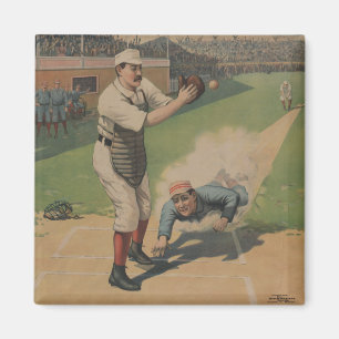Magnet för vintagebaseballaffisch