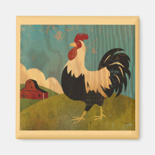 Magnet för vintagelantgårdtupp