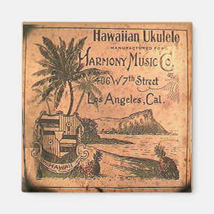 Magnet för vintageUkuleleetikett