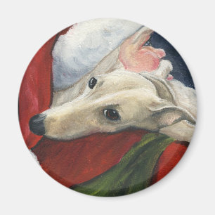 Magnet "för vinthund- och Santa" hundkonst